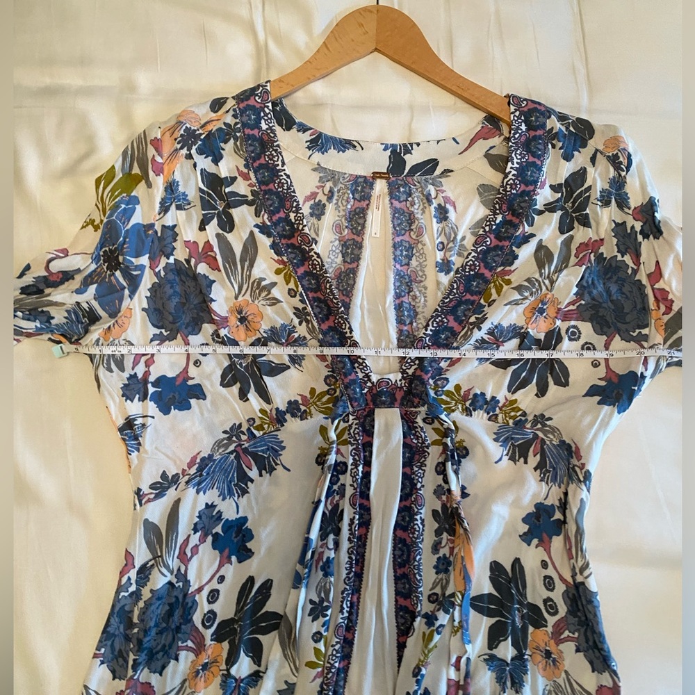 Free People Violet Hill Babydoll Boho Blouse Top - Sz 8 - Picture 10 of 12